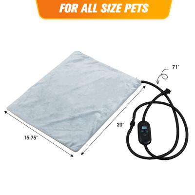 Show full view: Coziwow Adjustable Temperature & Waterproof Electric Dog & Cat Heating Pad with Timer, Chew Resistant Cord & Soft Washable Cover, Grey, Large: 16 x 20-in slide 2 of 7