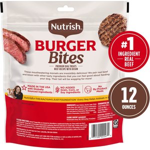 Nutrish Burger Bites, Beef Burger with Bison Grain-Free Dog Treats, 12-oz bag (Rachael Ray)