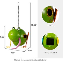 Glitzhome Metal Glossy Frog Outdoor Garden Bird House slide 2 of 8