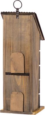 Show full view: Glitzhome 2-Tiered Solid Wood & Metal Daisy Decorative Outdoor Garden Bird House slide 7 of 9