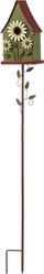 Glitzhome Metal Daisy Decorative Garden Birdhouse with Stake