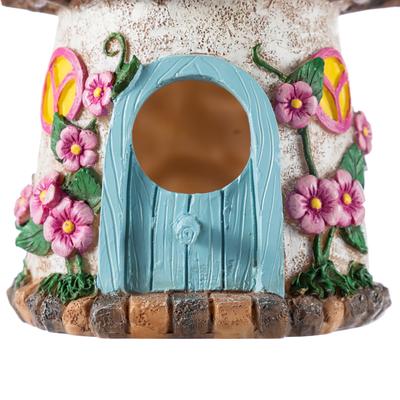 Show full view: Glitzhome Resin Outdoor Garden Bird House, Yellow slide 8 of 9