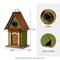 Show in main carousel: Glitzhome Distressed Solid Wood Decorative Outdoor Garden Bird House slide 2 of 9