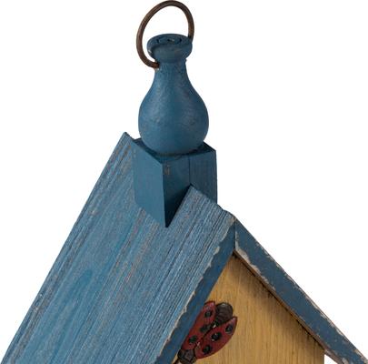 Show full view: Glitzhome Distressed Solid Wood Cottage Garden Bird House with Bees & Flowers slide 8 of 9