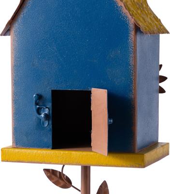 Show full view: Glitzhome Metal Sunflower Decorative Garden Birdhouse with Stake slide 8 of 9