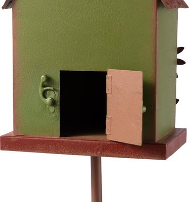 Show full view: Glitzhome Metal Daisy Decorative Garden Birdhouse with Stake slide 8 of 9