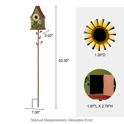 Show full view: Glitzhome Metal Daisy Decorative Garden Birdhouse with Stake slide 2 of 9