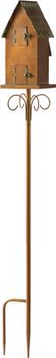 Show full view: Glitzhome 52-in Farmhouse Faux Copper 2-Tiered Distressed Metal Decorative Garden Bird House with Stake slide 7 of 9