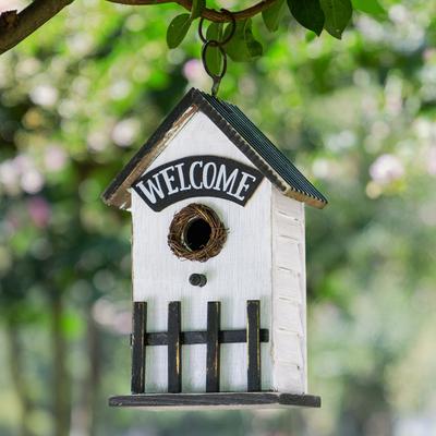 Show full view: Glitzhome Solid Wood Fence Outdoor Garden Bird House slide 3 of 9