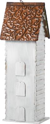 Show full view: Glitzhome Oversized 3-Tiered Solid Wood Villa Decorative Outdoor Garden Bird House, White slide 8 of 9