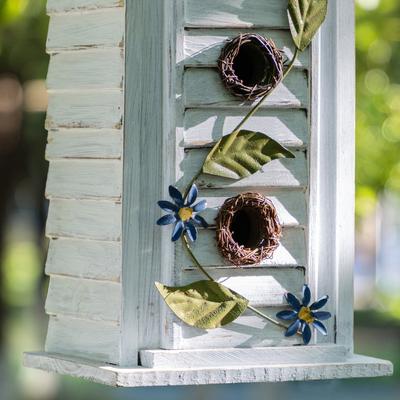 Show full view: Glitzhome Oversized 3-Tiered Solid Wood Villa Decorative Outdoor Garden Bird House, White slide 6 of 9