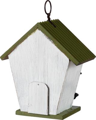 Show full view: Glitzhome Distressed Solid Wood Decorative Outdoor Garden Bird House with 3D Flower slide 7 of 9