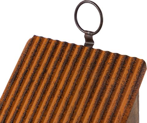 Show full view: Glitzhome 2-Tiered Solid Wood & Metal Daisy Decorative Outdoor Garden Bird House slide 8 of 9