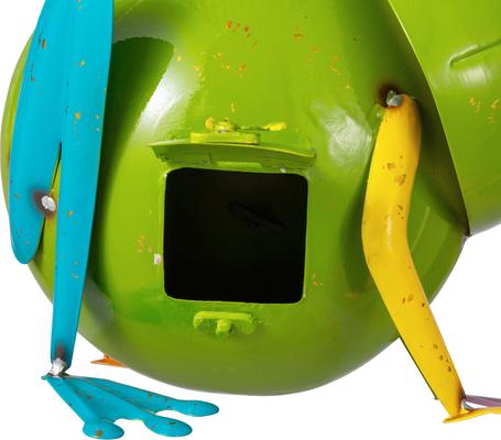 Show full view: Glitzhome Metal Glossy Frog Outdoor Garden Bird House slide 7 of 8