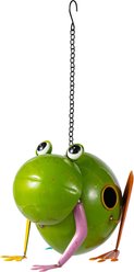 Glitzhome Metal Glossy Frog Outdoor Garden Bird House