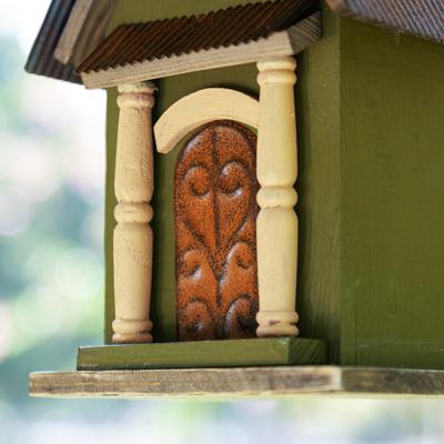 Show full view: Glitzhome Distressed Solid Wood Decorative Outdoor Garden Bird House slide 7 of 9