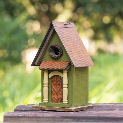 Show full view: Glitzhome Distressed Solid Wood Decorative Outdoor Garden Bird House slide 4 of 9