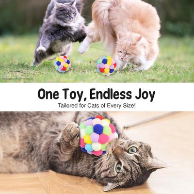 Show full view: SunGrow Fuzzy Balls with Bell Cat Toy, 3 count slide 5 of 7