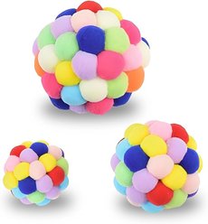 SunGrow Fuzzy Balls with Bell Cat Toy, 3 count slide 2 of 7