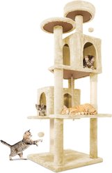TSCOMON Multi-Level 58-in Plush Cat Tree & Condo, Beige slide 2 of 7