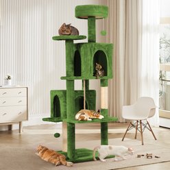 TSCOMON Multi-Level 58-in Plush Cat Tree & Condo, Green slide 1 of 7