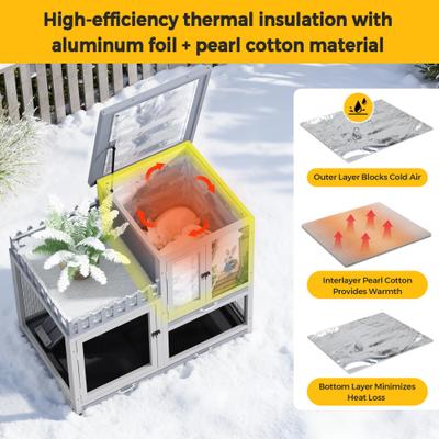 Show full view: Coziwow Heated 2-Tier Rabbit Hutch with Wheels slide 4 of 9