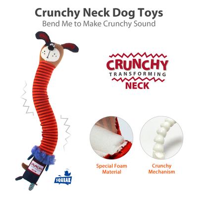 Show full view: EYS GiGwi Plush Friendz Crunchy Neck Brown Dog Tough Dog Plush Toy slide 6 of 8