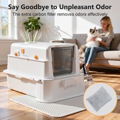 Casfuy Full-Enclosed Stainless Steel Cat Litter Box with Pull-Out Drawer slide 2 of 8