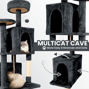 TSCOMON Multi-Level 58-in Plush Cat Tree & Condo, Deep Grey