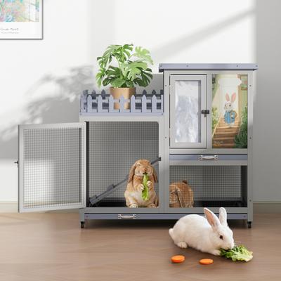 Show full view: Coziwow Heated 2-Tier Rabbit Hutch with Wheels slide 7 of 9