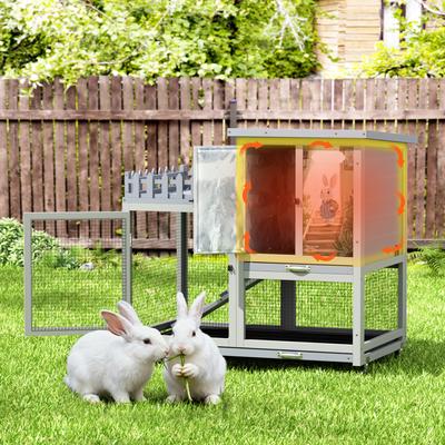 Show full view: Coziwow Heated 2-Tier Rabbit Hutch with Wheels slide 3 of 9