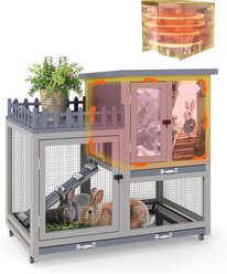 Coziwow Heated 2-Tier Rabbit Hutch with Wheels slide 1 of 9