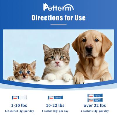 Show full view: Petterm Tear Stain Remover Chicken Flavored Powder Vision Supplement for Dogs & Cats, 15 count slide 9 of 9