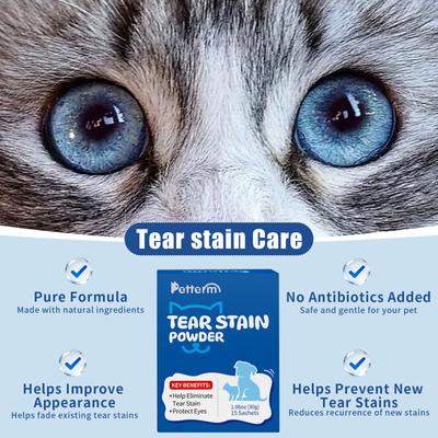 Show full view: Petterm Tear Stain Remover Chicken Flavored Powder Vision Supplement for Dogs & Cats, 15 count slide 5 of 9