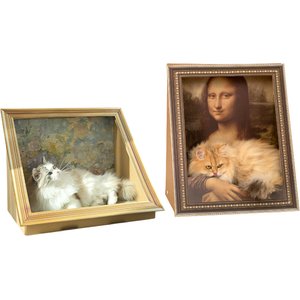 Happy & Polly Retro Art 15.4-in Bloomy Flower & 19.4-in Mona Lisa Cat Scratcher Set, 2 count