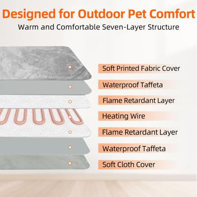 Show full view: Pawward All-Weather Outdoor Dog Heated Pad with Washable Cover, Grey, Large slide 5 of 9