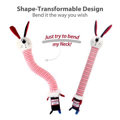 Show full view: EYS GiGwi Plush Friendz Crunchy Neck Pink Bunny Squeaky Dog Plush Toy slide 5 of 7