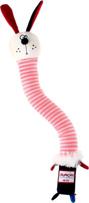 Show full view: EYS GiGwi Plush Friendz Crunchy Neck Pink Bunny Squeaky Dog Plush Toy slide 2 of 7