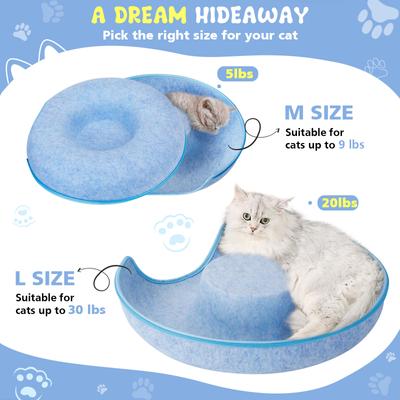 Show full view: HOMAGICO Indoor Peekaboo Donut Tunnel Bed Cat Plush Toy, Blue, Medium: 20-in slide 3 of 6