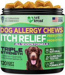 Vet Treat Chicken Flavored Chews Allergy Supplement for Dogs, 9-oz bag, 120 count