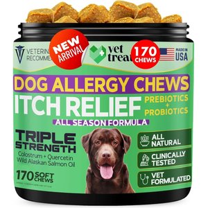 Vet Treat Chicken Flavored Chews Allergy Supplement for Dogs, 12-oz bag, 170 count