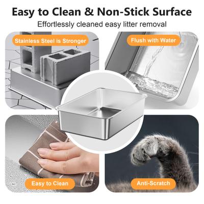 Show full view: Casfuy Full-Enclosed Stainless Steel Cat Litter Box with Pull-Out Drawer slide 8 of 8