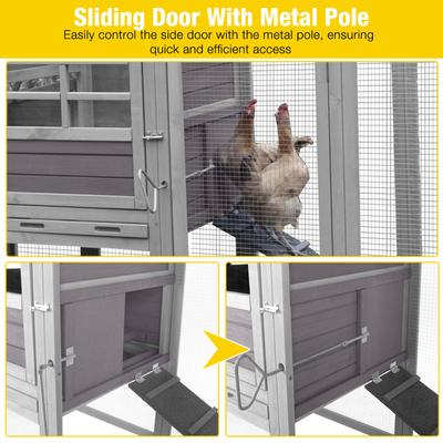 Show full view: Aivituvin AIR31 Large Chicken House with Wheels, 2 to 3 Chicken Capacity slide 4 of 8
