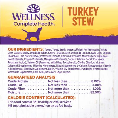 Show full view: Wellness Complete Health Stews Variety Pack Grain-Free Wet Dog Food, 12.5-oz can, case of 4 slide 8 of 11