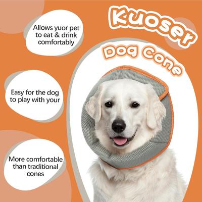 Show full view: Kuoser Cone Recovery Elizabethan Collar/E-Collar for Dogs, Orange, Small slide 6 of 9