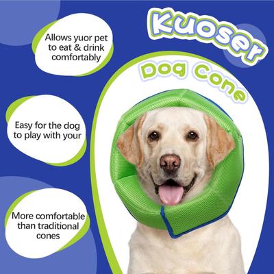 Show full view: Kuoser Cone Recovery Elizabethan Collar/E-Collar for Dogs, Blue, Medium slide 6 of 9