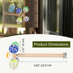 Halinfer Spinning Mount Bird Stand Perch Toy with Rotating Balls, 9 x 5 x 5-in slide 2 of 7