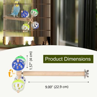 Show full view: Halinfer Spinning Mount Bird Stand Perch Toy with Rotating Balls, 9 x 5 x 5-in slide 2 of 8