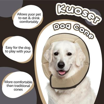 Show full view: Kuoser Cone Recovery Elizabethan Collar/E-Collar for Dogs, Brown, Large slide 6 of 9