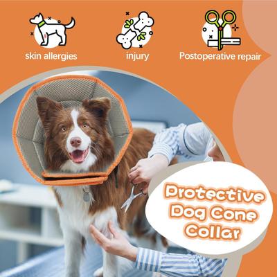 Show full view: Kuoser Cone Recovery Elizabethan Collar/E-Collar for Dogs, Orange, Small slide 7 of 9